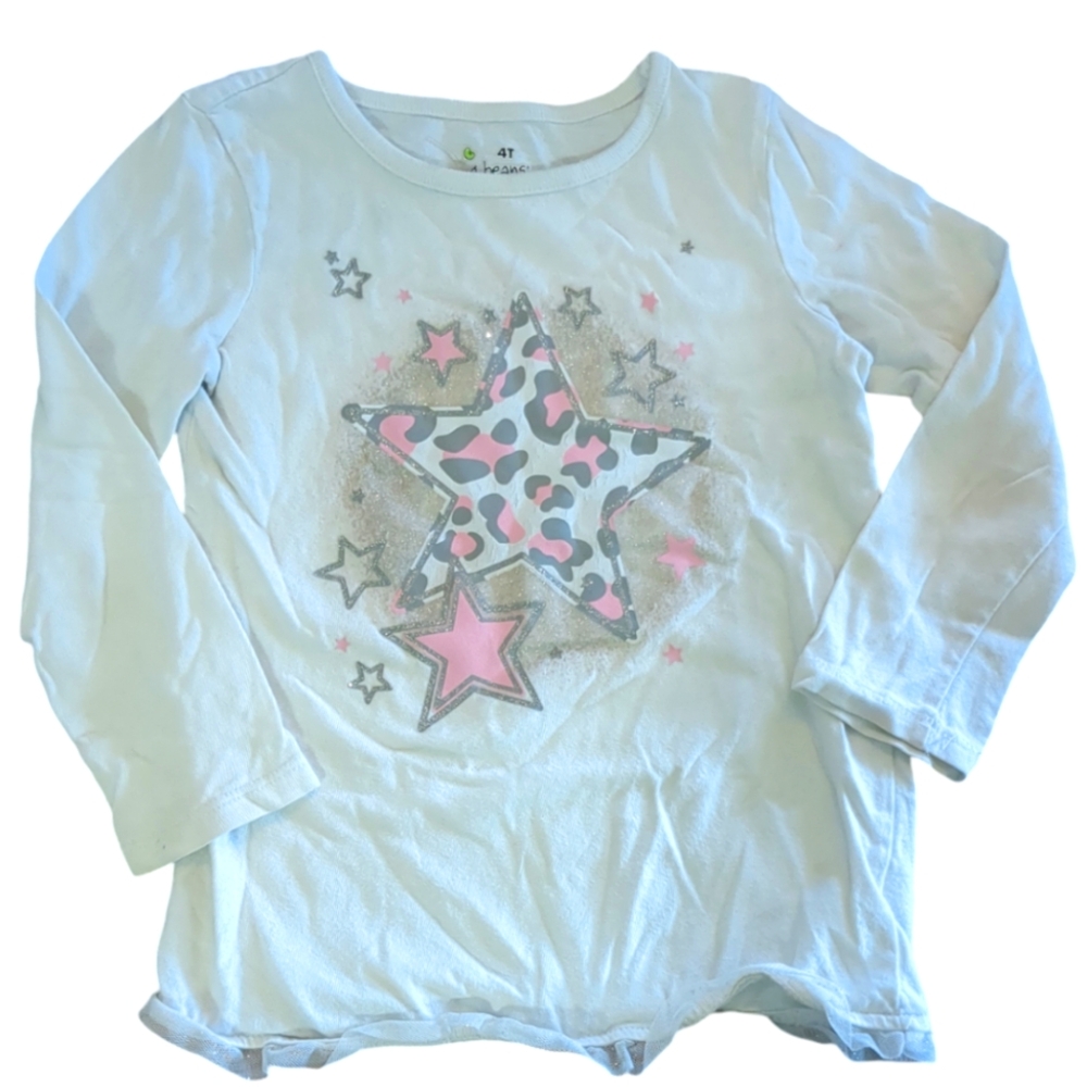 🍁2/$7🍁 JUMPING BEANS Grey Animal Print Star Long Sleeve Shirt